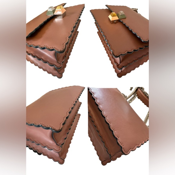 235 Preloved Fendi Vitello Liberty Scalloped Studded Small Kani - Picture 4 of 13